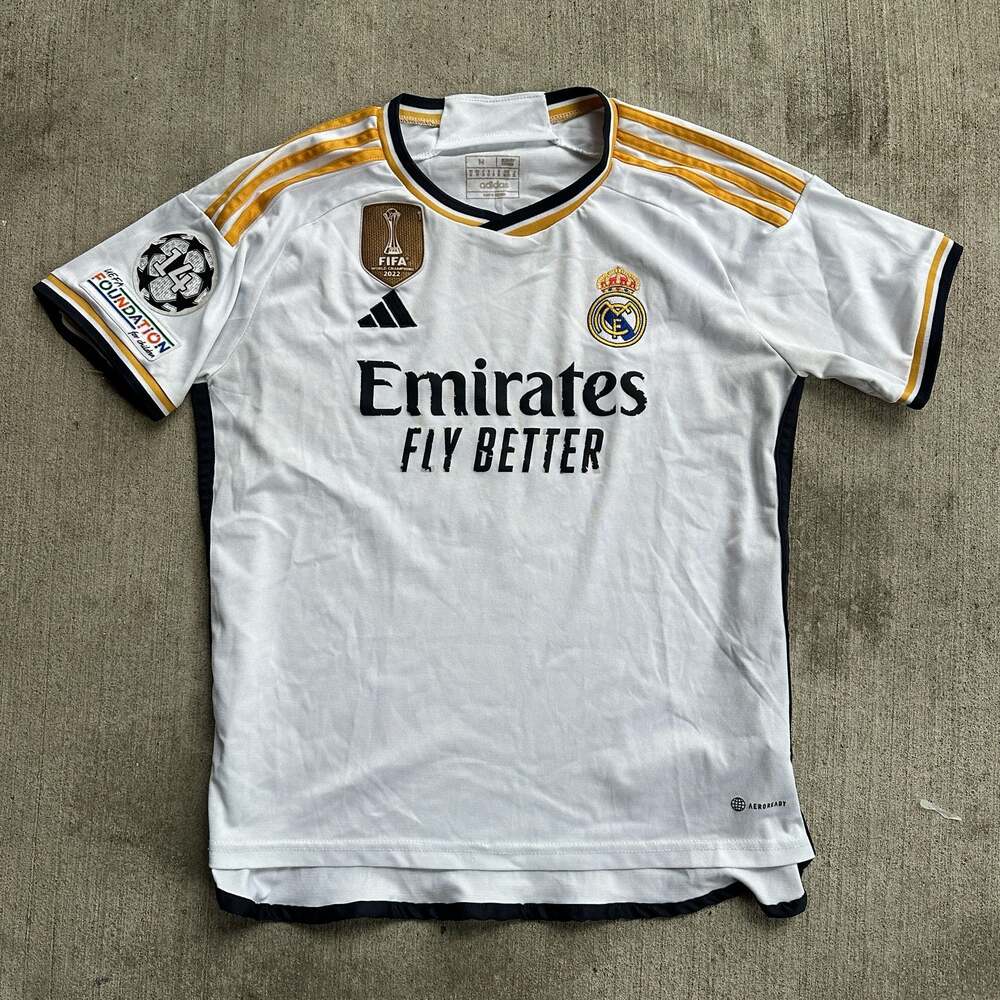 Adidas Real Madrid 2023-24 Vini Jr. #7 Home Soccer Jersey with UCL Patch